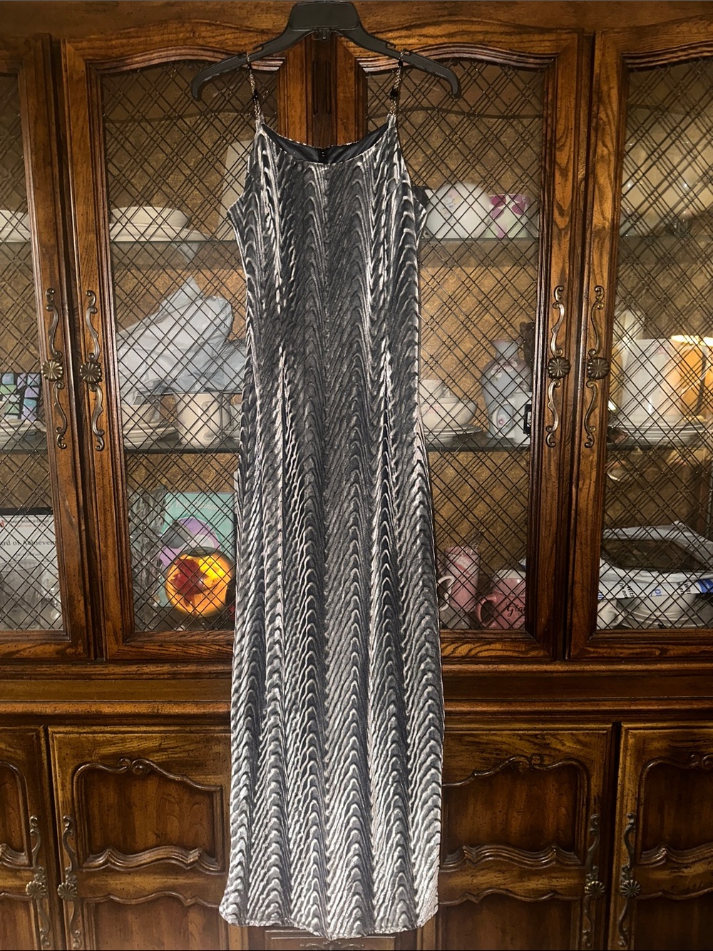 Scott McClintock Velvet Patterned Maxi Dress